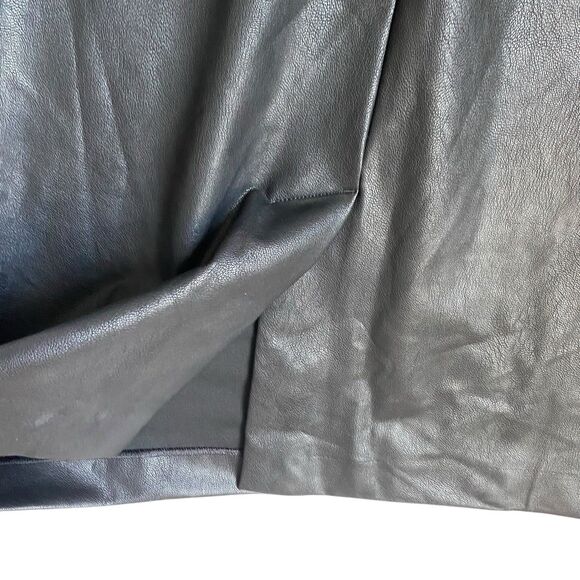 Spanx Faux Leather Midi Dress XL Black Sleeveless Minimalist Sexy Career Sheath - Picture 7 of 9